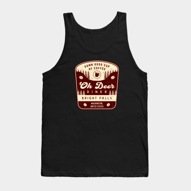 Oh Deer Diner Emblem Tank Top by Lagelantee